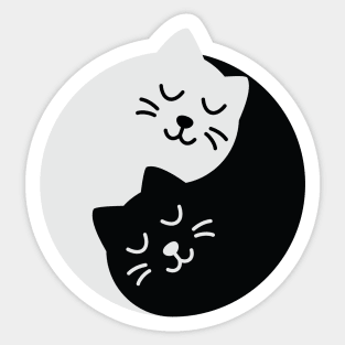 Yin Yang Cats Sticker